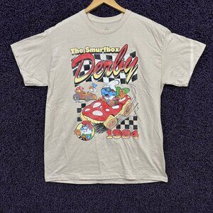 The Smurfbox Derby 1984 Racing The Smurfs Cartoon T-Shirt L
